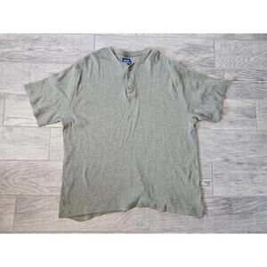 Men's High Sierra Short Sleeve 3 Button Knit Shirt Top Green Stripes Size XXL